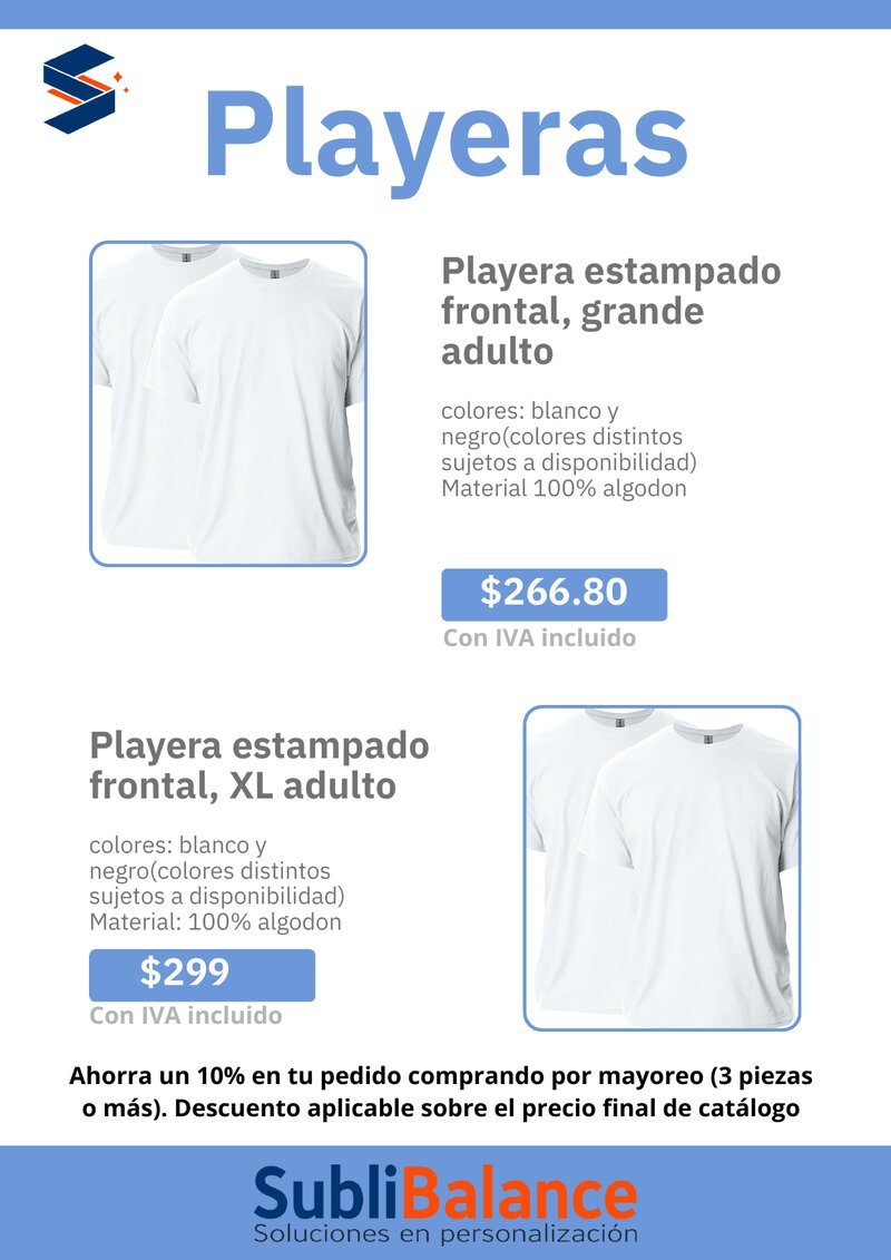 Playera estampado adulto